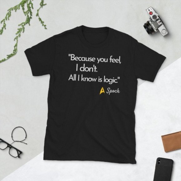 Unisex Star Trek T-Shirt, Spock Quote, Quote Tee - Picture 1 of 3